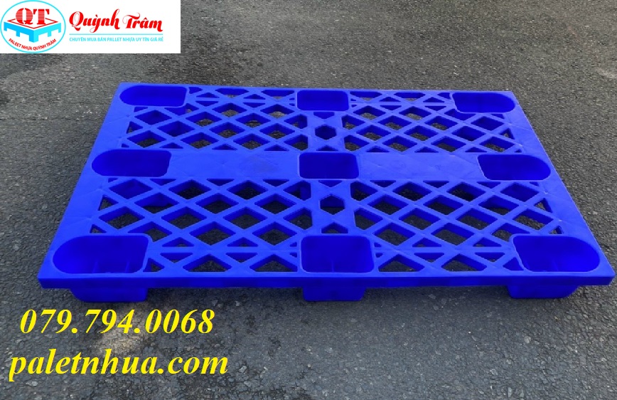 Pallet Nhựa Chân Cốc 1200x1000x140mm Xanh Nguyên Sinh.