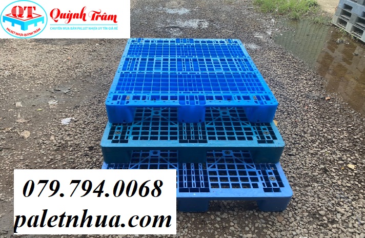 Pallet Nhựa 3 Chân 1200x1000x150 mm Xanh.